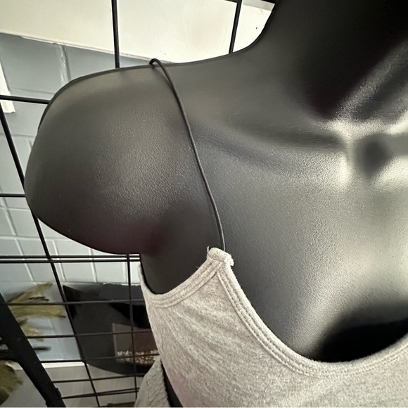 GREY FRENCH TERRY-DENIM COMBO CARGO PANT WITH TANK TOP SET - Picture 10 of 13